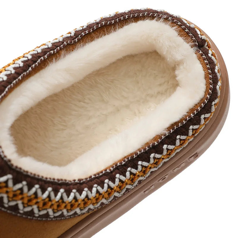 Winter 2024 Warm Fluffy Woman Slippers Soft Bottom Non Slip Thick Plush Clogs Women Casual Platform House Inddor Shoes Slides 45