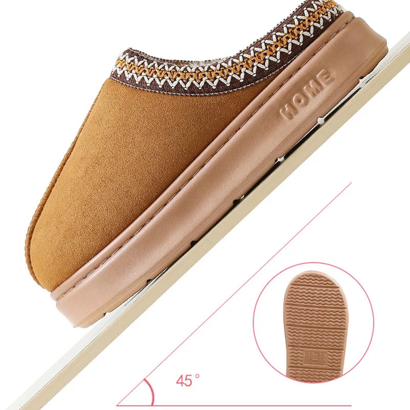 Winter 2024 Warm Fluffy Woman Slippers Soft Bottom Non Slip Thick Plush Clogs Women Casual Platform House Inddor Shoes Slides 45