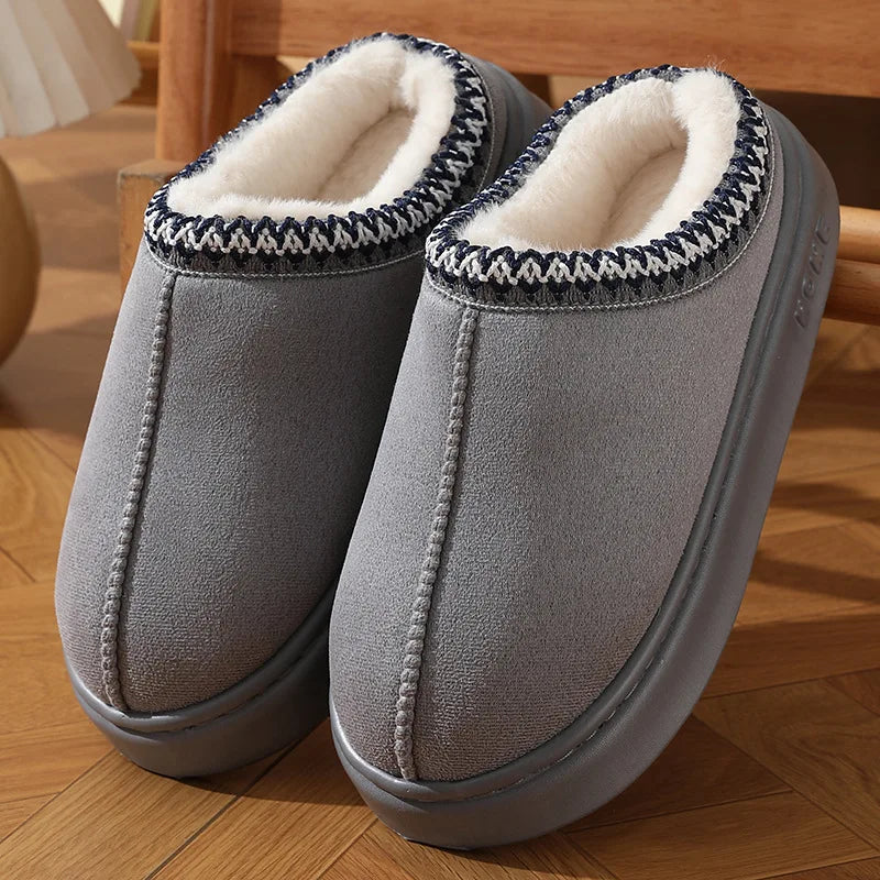 Winter 2024 Warm Fluffy Woman Slippers Soft Bottom Non Slip Thick Plush Clogs Women Casual Platform House Inddor Shoes Slides 45